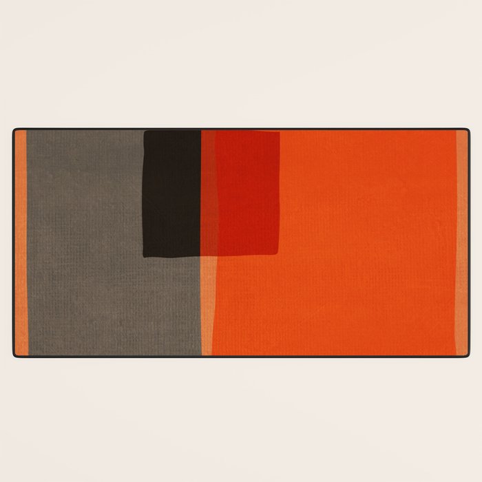 Orange Gray Red Minimalist Abstract Art Desk Mat Gallery Image 3