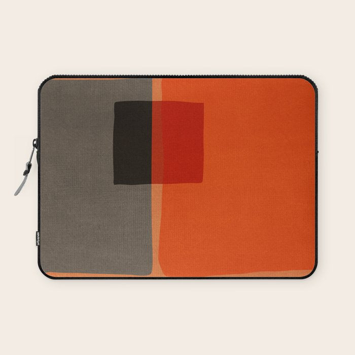 Orange Gray Red Minimalist Abstract Art Laptop Sleeve Gallery Image 1