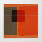 Orange Gray Red Minimalist Abstract Art Wood Wall Art Gallery Image 1