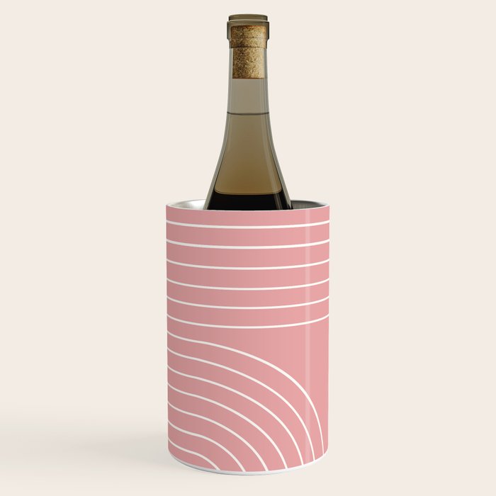 Minimal Line Curvature X Pink Mid Century Modern Arch Abstract Wine Chiller Gallery Image 3
