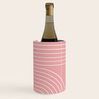 Minimal Line Curvature X Pink Mid Century Modern Arch Abstract Wine Chiller Gallery Image 3