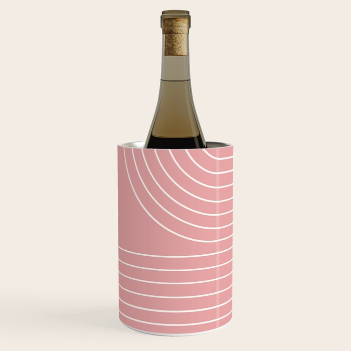 Minimal Line Curvature X Pink Mid Century Modern Arch Abstract Wine Chiller Gallery Image 2