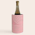 Minimal Line Curvature X Pink Mid Century Modern Arch Abstract Wine Chiller Gallery Image 2
