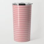 Minimal Line Curvature X Pink Mid Century Modern Arch Abstract Travel Mug Gallery Image 1