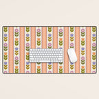 Scandi-Floral Stripes Harvest Desk Mat Gallery Image 1
