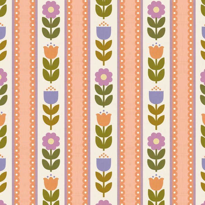 Scandi-Floral Stripes Harvest Coffee Mug Gallery Image 2