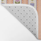 Scandi-Floral Stripes Harvest Bath Mat Gallery Image 2