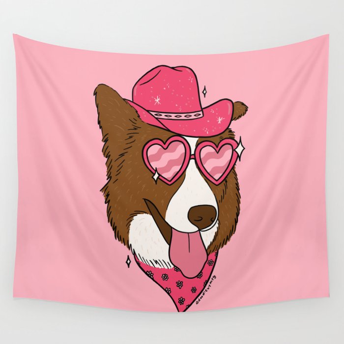 Pink Pony Pup Wall Tapestry Gallery Image 1