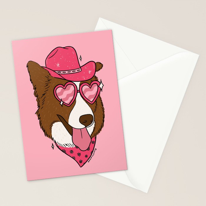 Pink Pony Pup Stationery Card Gallery Image 2