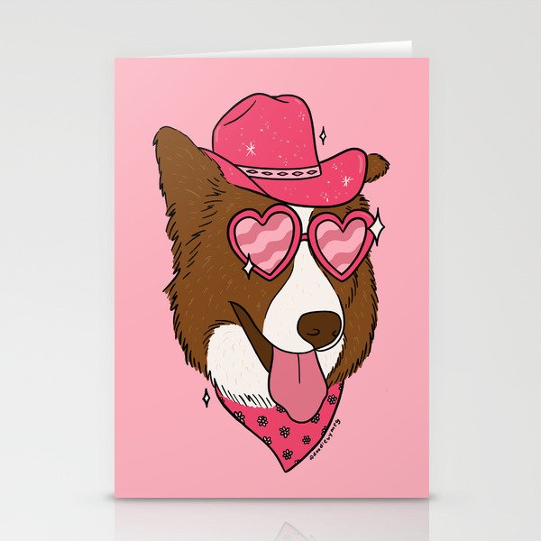 Pink Pony Pup Stationery Card Gallery Image 1