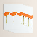 Three Orange Poppy Flowers White Background  Wrapping Paper Gallery Image 3