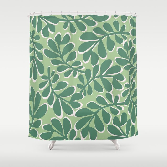 Playful Spring Forest - Green Shower Curtain Gallery Image 1