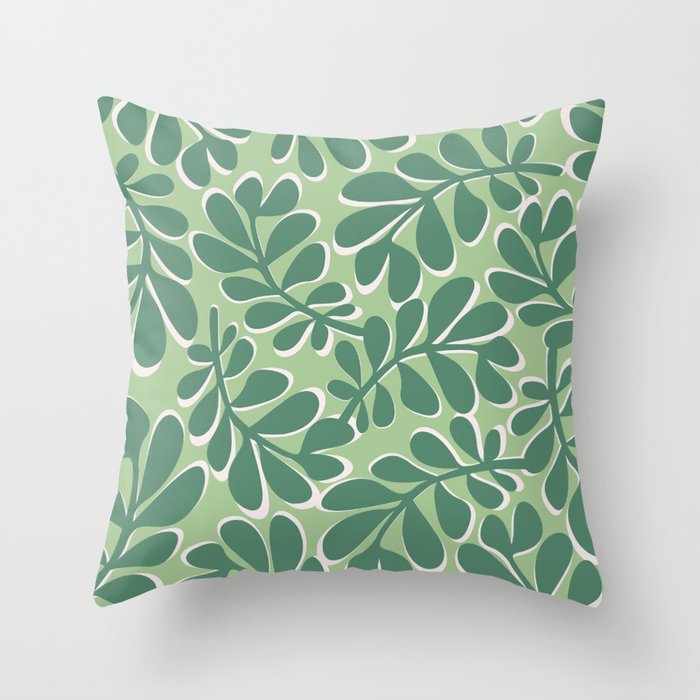 Playful Spring Forest - Green Throw Pillow Gallery Image 6