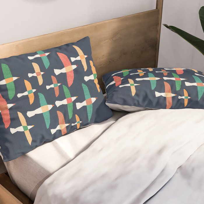 Vintage seagull Pillow Sham Gallery Image 2