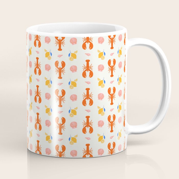 Mediterranean lobster sea food art pattern Coffee Mug Gallery Image 1