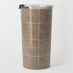 bohemian geometric tiles - brown Travel Mug Gallery Image 3