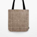 bohemian geometric tiles - brown Tote Bag Gallery Image 1