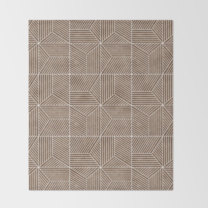 bohemian geometric tiles - brown Throw Blanket Gallery Image 2