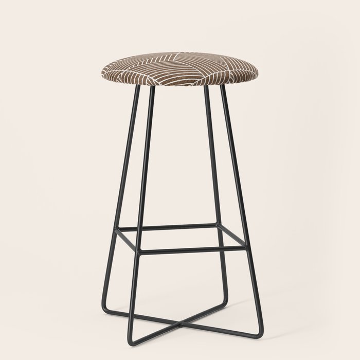 bohemian geometric tiles - brown Stool Gallery Image 1