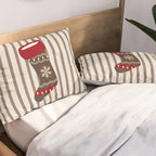 Christmas Stocking Brown And Red Pillow Sham Gallery Image 2