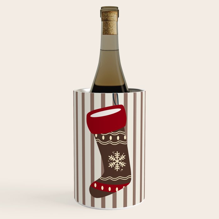 Christmas Stocking Brown And Red Wine Chiller Gallery Image 1