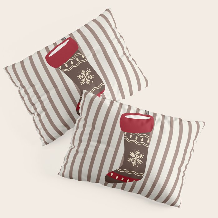 Christmas Stocking Brown And Red Pillow Sham Gallery Image 3