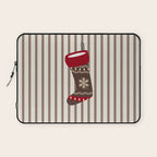 Christmas Stocking Brown And Red Laptop Sleeve Gallery Image 1