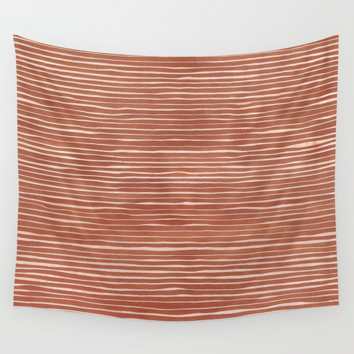 Nomad Terracotta Stripes Wall Tapestry Gallery Image 4