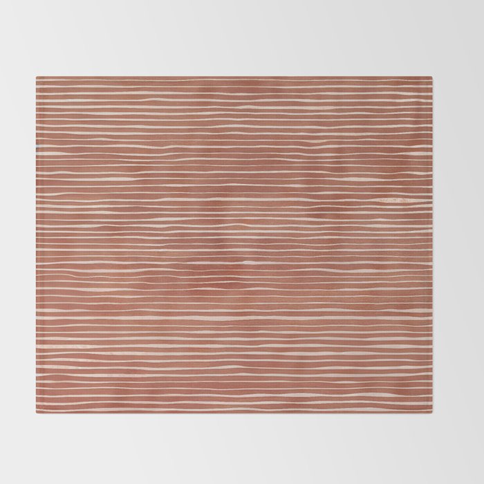 Nomad Terracotta Stripes Throw Blanket Gallery Image 2