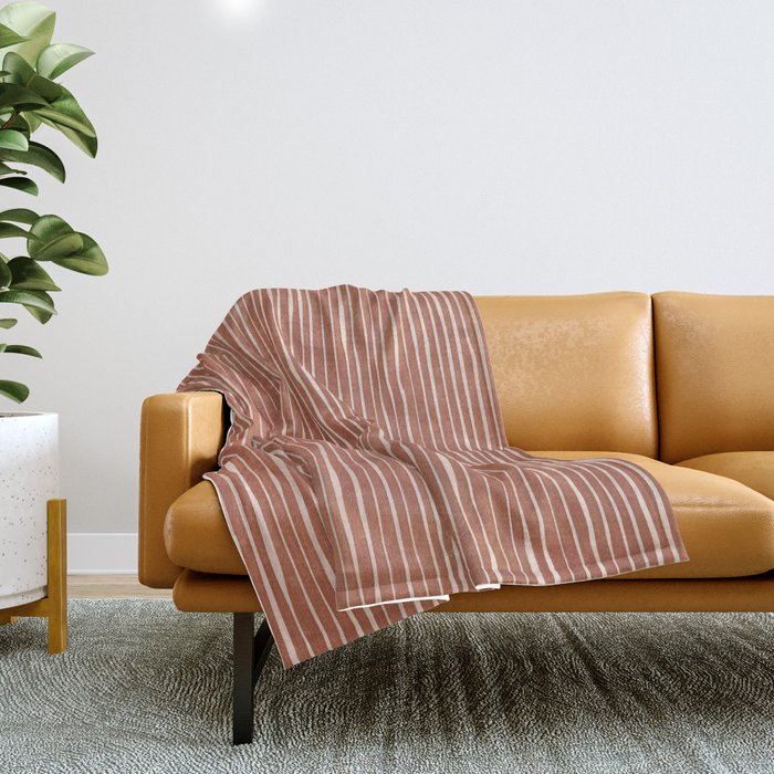 Nomad Terracotta Stripes Throw Blanket Gallery Image 1