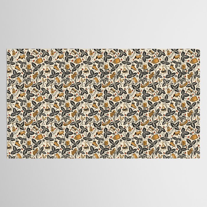 Summer Camping - Black, cream, and gold Tablecloth Gallery Image 2