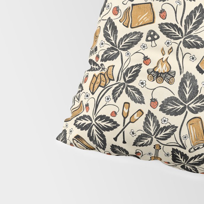 Summer Camping - Black, cream, and gold Pillow Sham Gallery Image 4