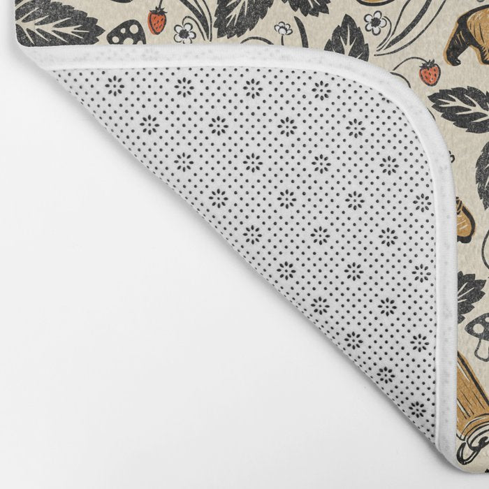 Summer Camping - Black, cream, and gold Bath Mat Gallery Image 2