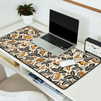 Summer Camping - Black, cream, and gold Desk Mat Gallery Image 2