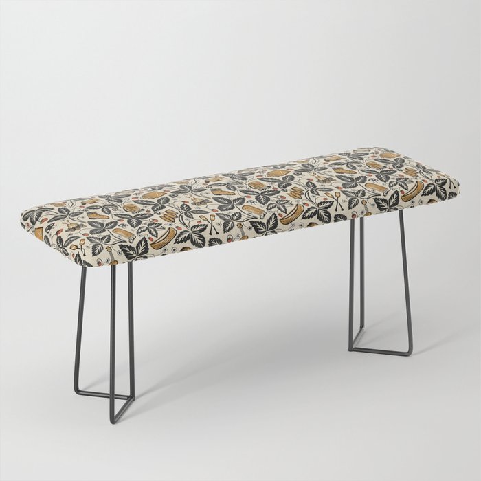 Summer Camping - Black, cream, and gold Bench Gallery Image 1