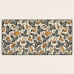 Summer Camping - Black, cream, and gold Desk Mat Gallery Image 3