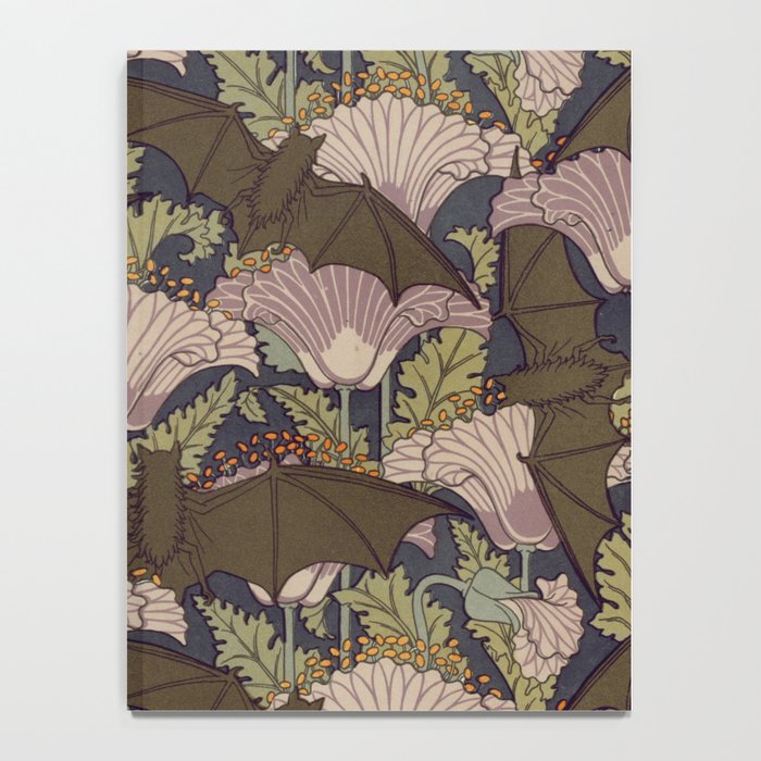 Vintage Art Deco Bat and Flowers Notebook Gallery Image 4
