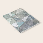 Teal And Grey Triangles Stained Glass Style Notebook Gallery Image 2