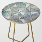 Teal And Grey Triangles Stained Glass Style Side Table Gallery Image 2