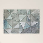 Teal And Grey Triangles Stained Glass Style Welcome Mat Gallery Image 1