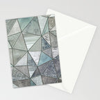 Teal And Grey Triangles Stained Glass Style Stationery Card Gallery Image 2
