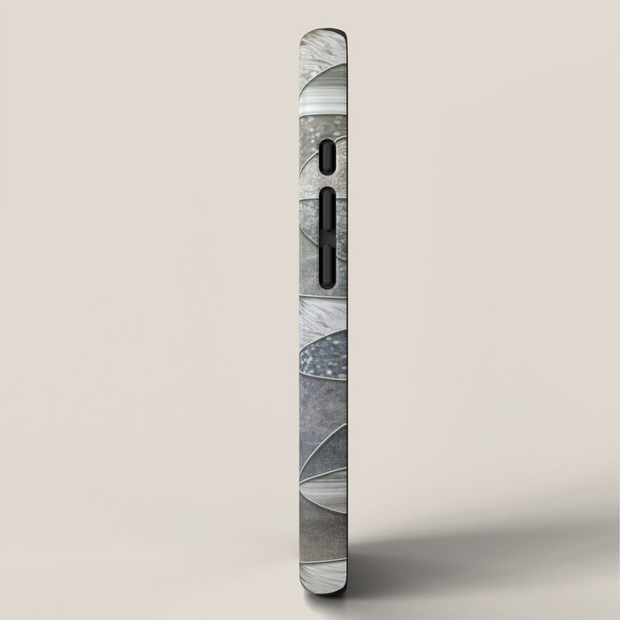 Teal And Grey Triangles Stained Glass Style iPhone Case Gallery Image 2