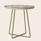 Teal And Grey Triangles Stained Glass Style Side Table Gallery Image 1