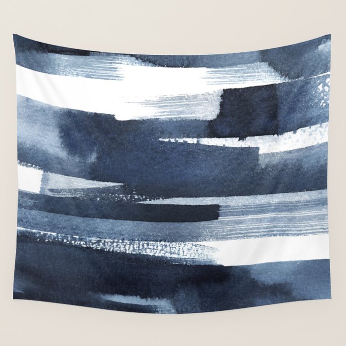 Blue Brush Wall Tapestry Gallery Image 4
