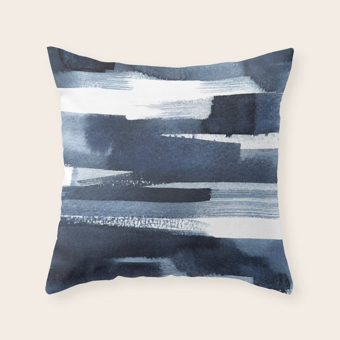 Blue Brush Throw Pillow Gallery Image 6