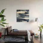 Blue Brush Wood Wall Art Gallery Image 2