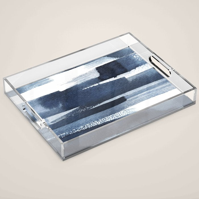 Blue Brush Acrylic Tray Gallery Image 1