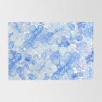 Elegant purple blue hand painted watercolor hortensia floral Rug Gallery Image 2