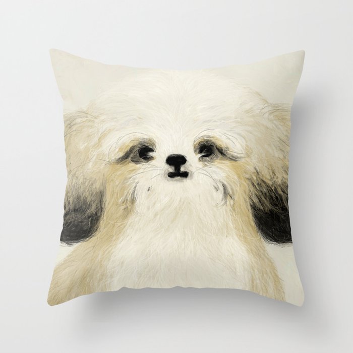 Cute dogs portrait. Wally Throw Pillow Gallery Image 6