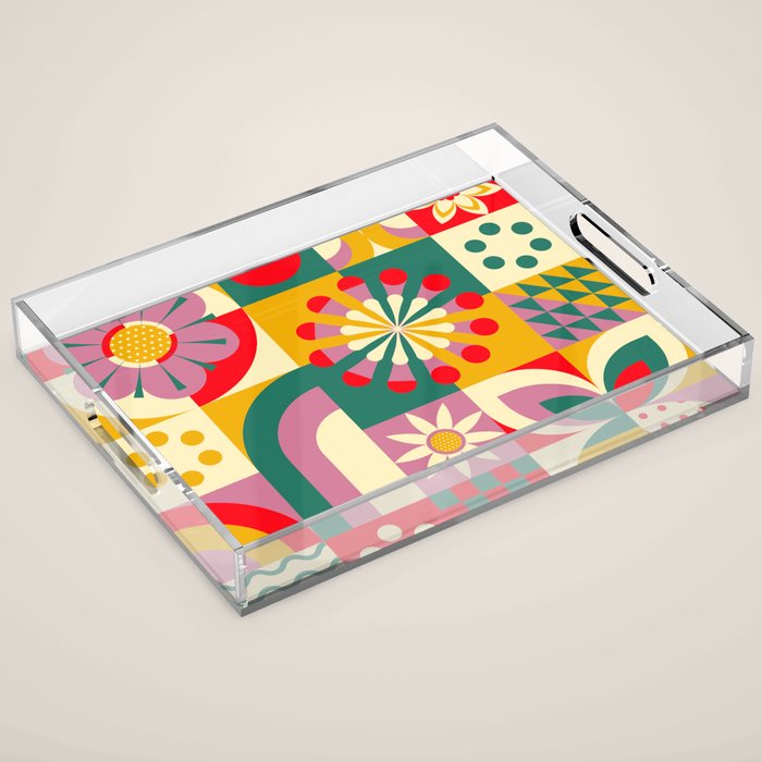 Red Flower  Acrylic Tray Gallery Image 1
